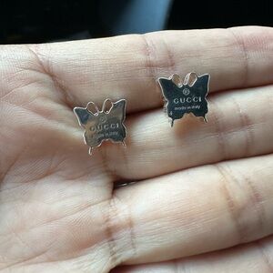 Gucci Metallic Butterfly Stud Earrings